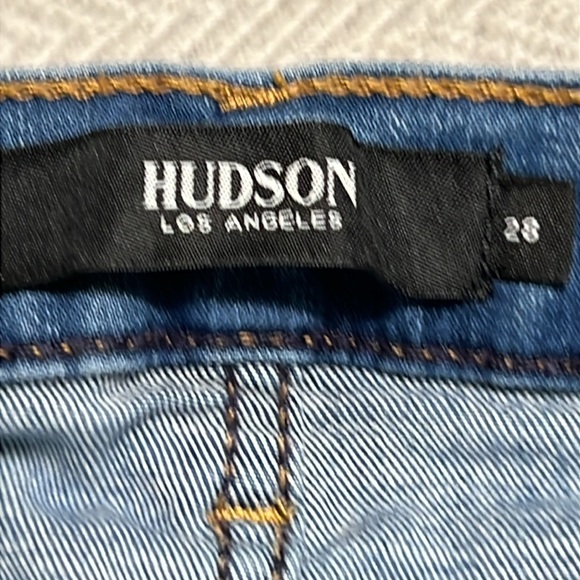 Hudson Barbara Super Skinny Jeans. Light Blue Ankle Cropped Denim. Size 28. - Picture 10 of 12